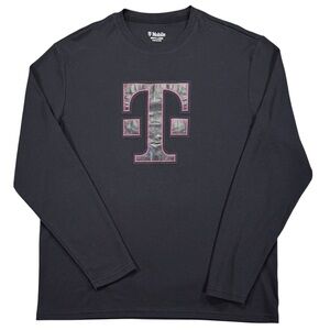 T-Mobile Employee Exclusive Big Faux Leather Logo T long Sleeve Work Shirt Men L